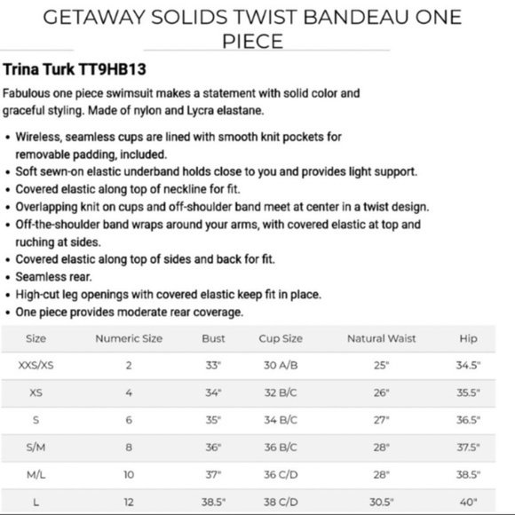 Trina Turk Getaway Solids Twist Bandeau One Piece Swimsuit in Midnight B… - Picture 13 of 13